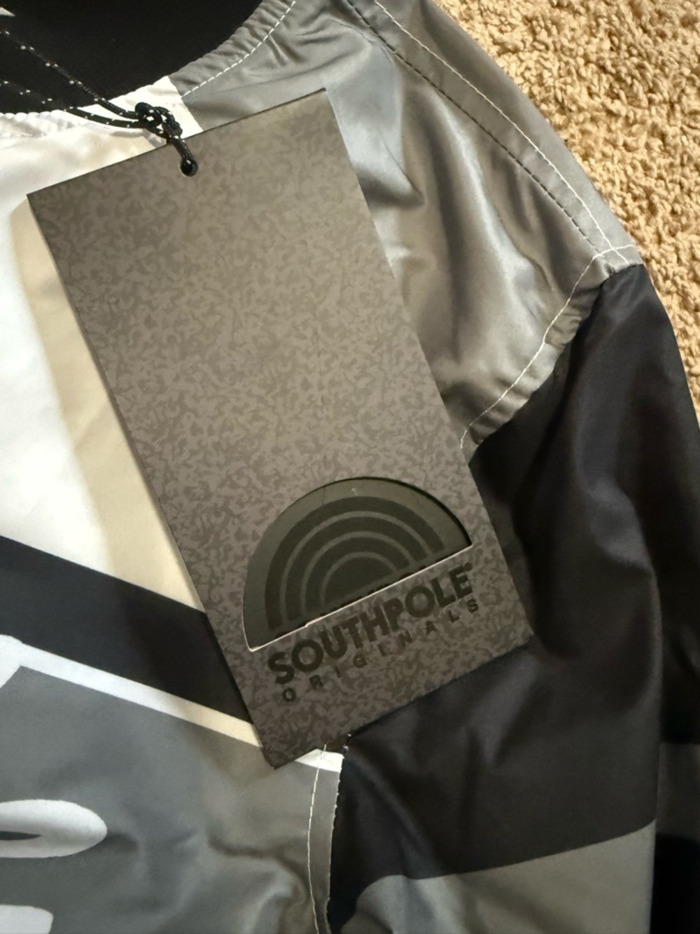 South Pole women’s White & Gray Logo Bomber Jacket - Picture 3 of 5